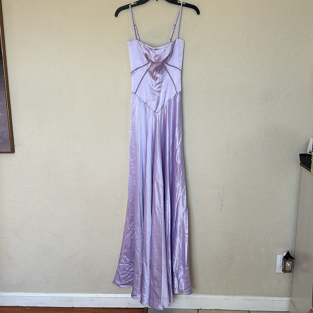 House of L D-DD 'Anabella' Orchid Lace‎ Up Maxi Dress NWOT - Picture 6 of 13